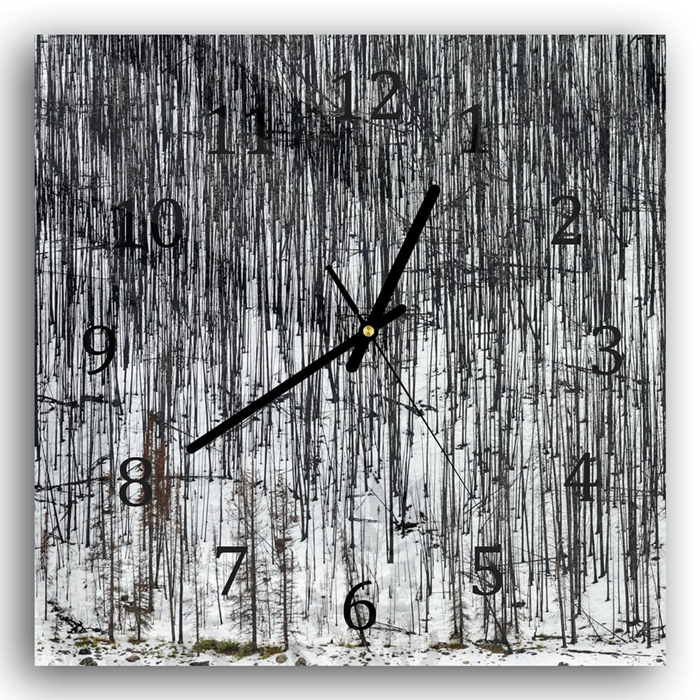 Wanduhr 30x30 - Winterwald