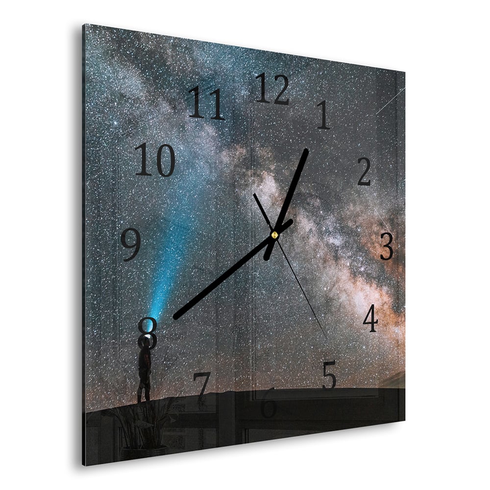Wanduhr 30x30 - Sternengucken unter der Milchstraße