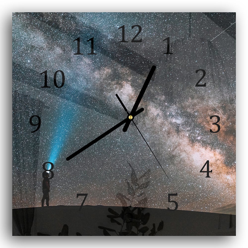 Wanduhr 30x30 - Sternengucken unter der Milchstraße