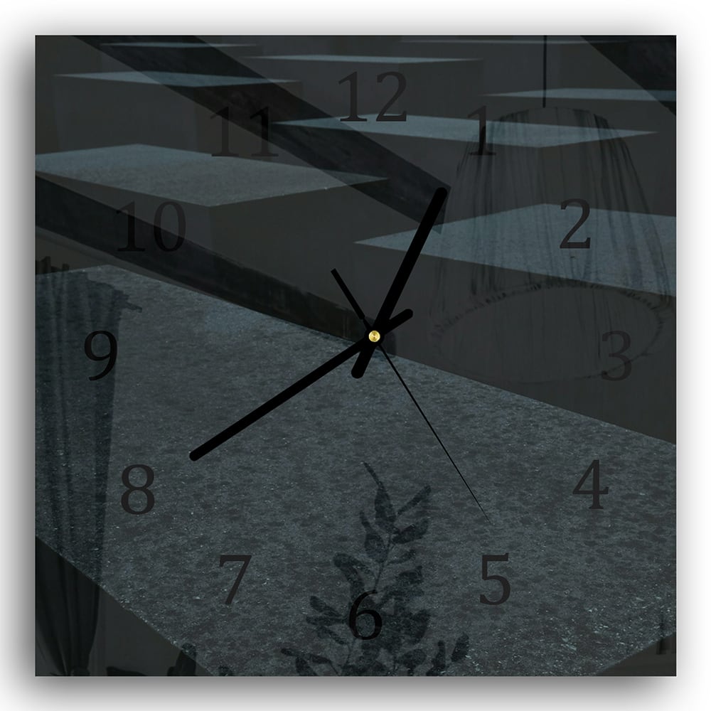 Wanduhr 30x30 - Schwarze Steine