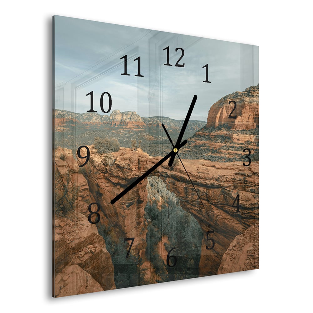 Wanduhr 30x30 - Felsen in den Canyons