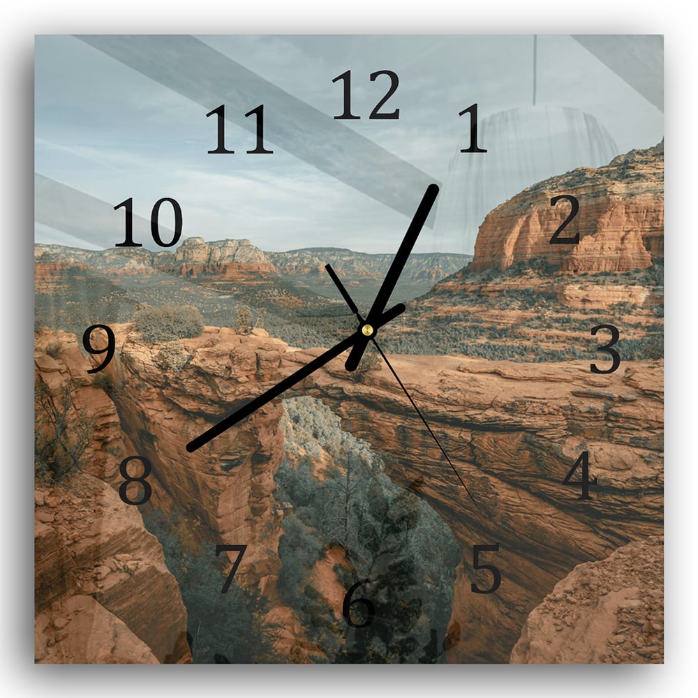 Wanduhr 30x30 - Felsen in den Canyons