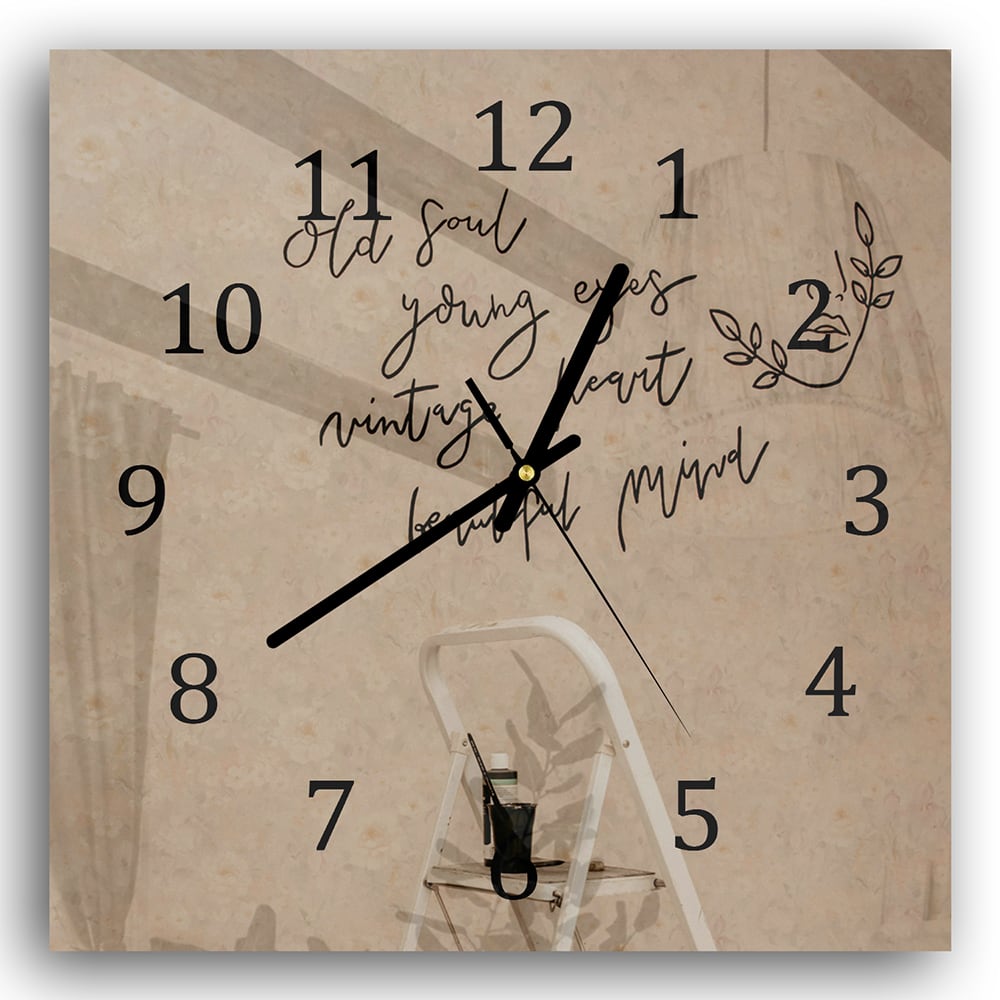 Wanduhr 30x30 - Zitat an der Wand