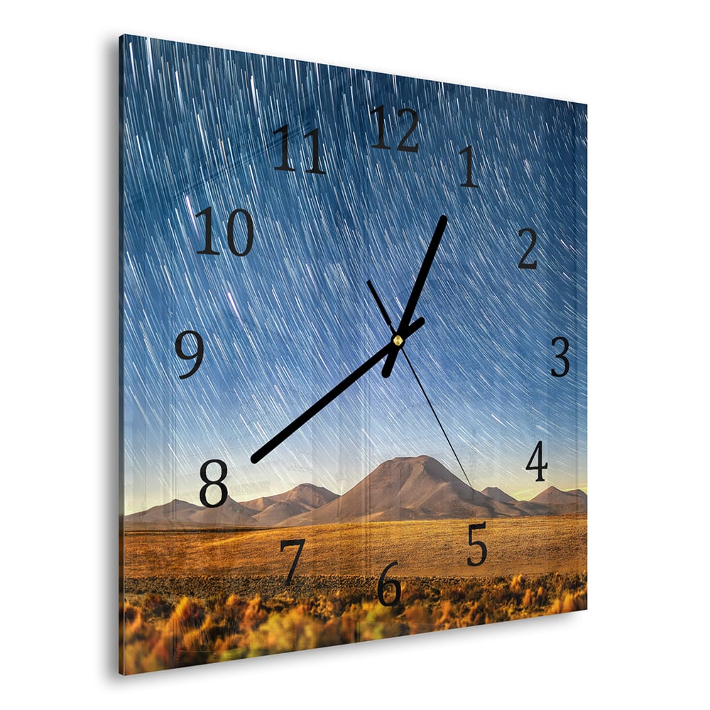 Wanduhr 30x30 - Sternenhimmel in der Wüste