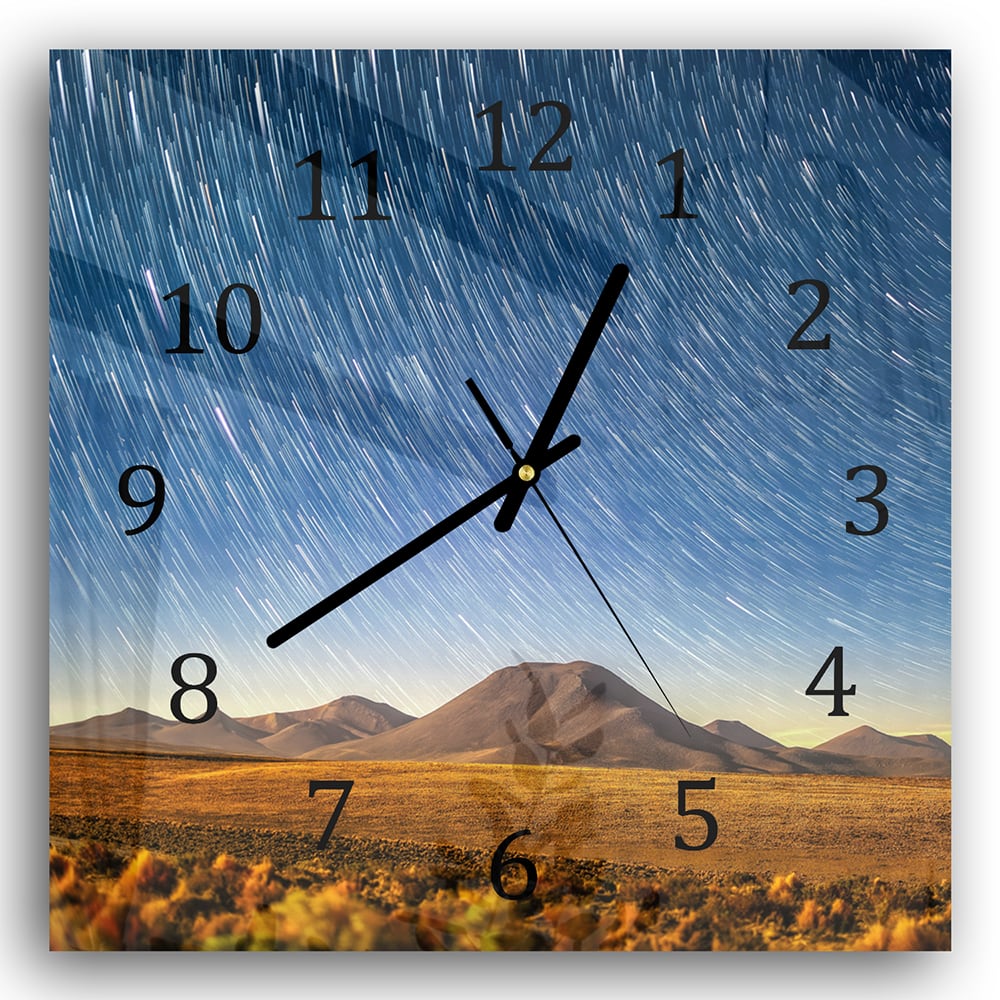 Wanduhr 30x30 - Sternenhimmel in der Wüste