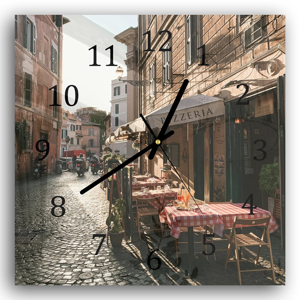 Wanduhr 30x30 - Straße in Rom