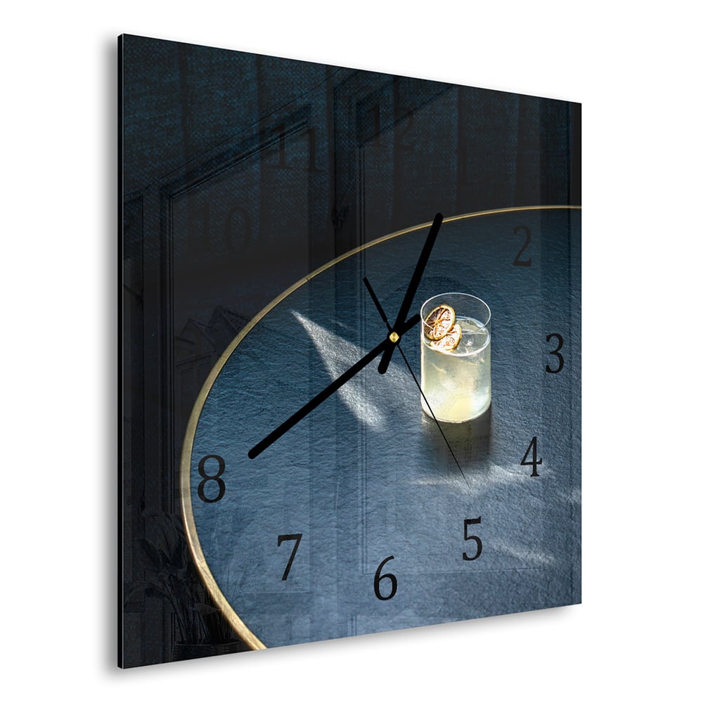 Wanduhr 30x30 - Zitronencocktail