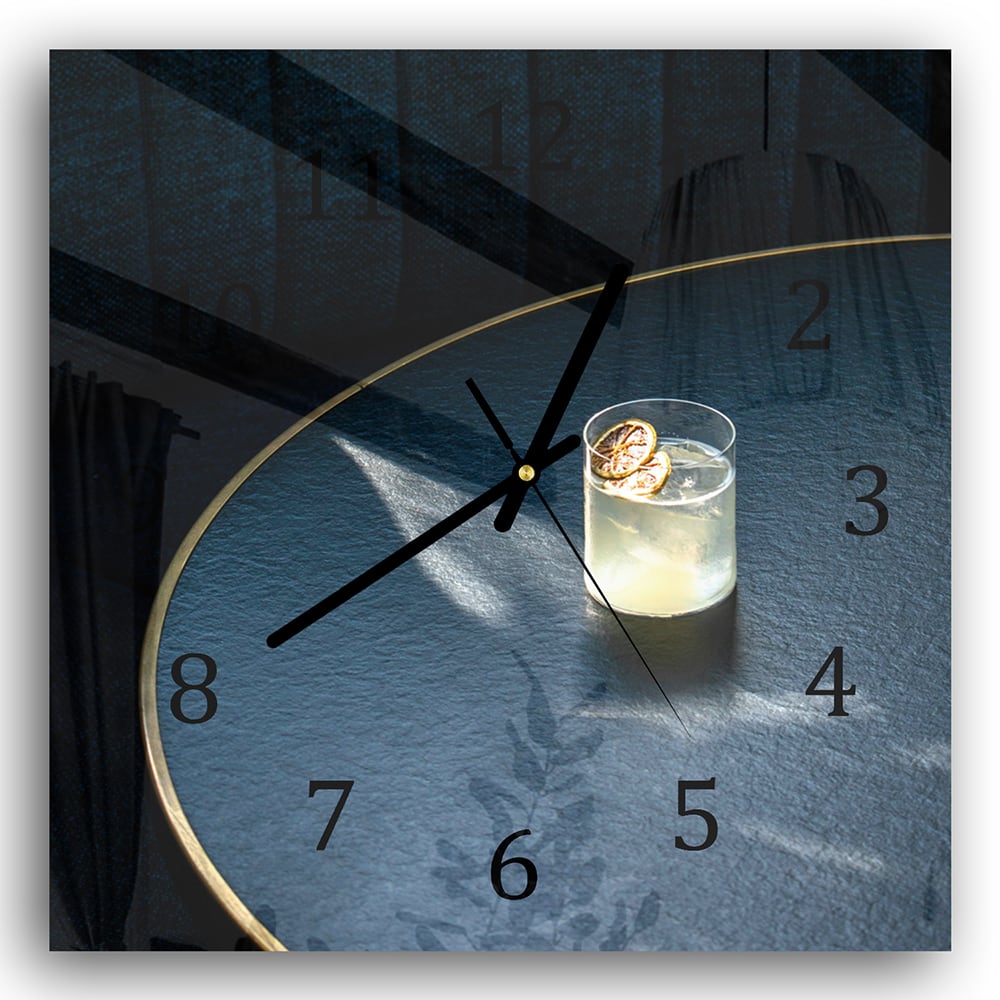 Wanduhr 30x30 - Zitronencocktail
