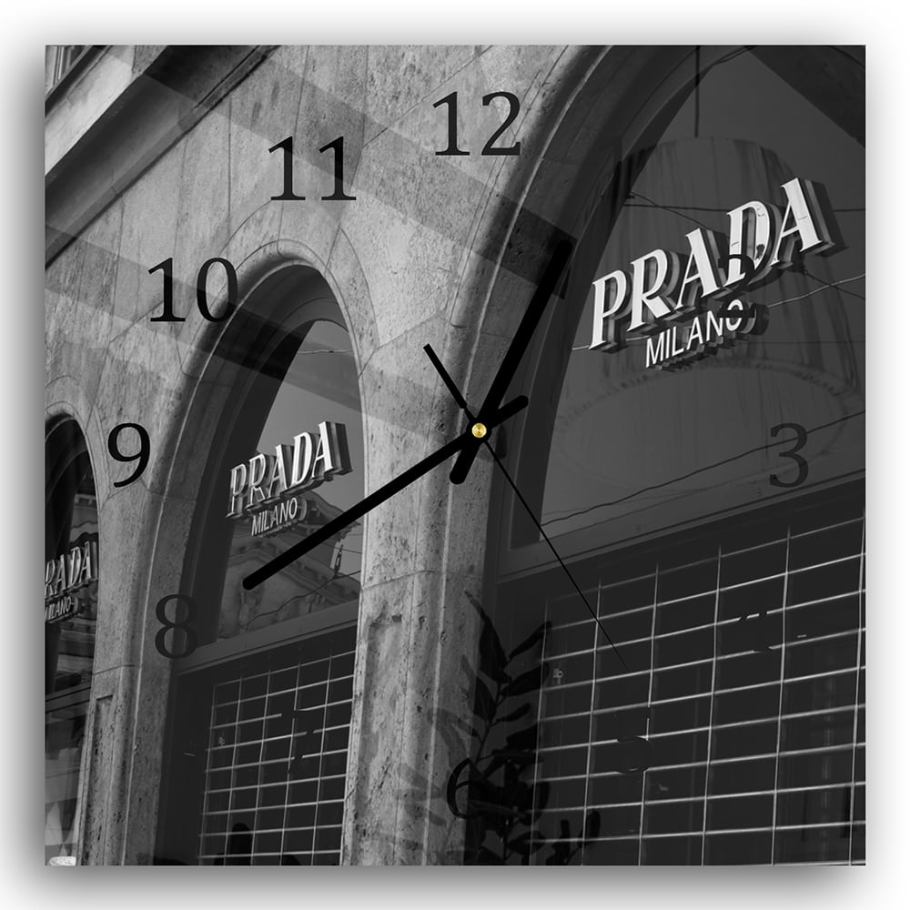 Wanduhr 30x30 - Prada Milano