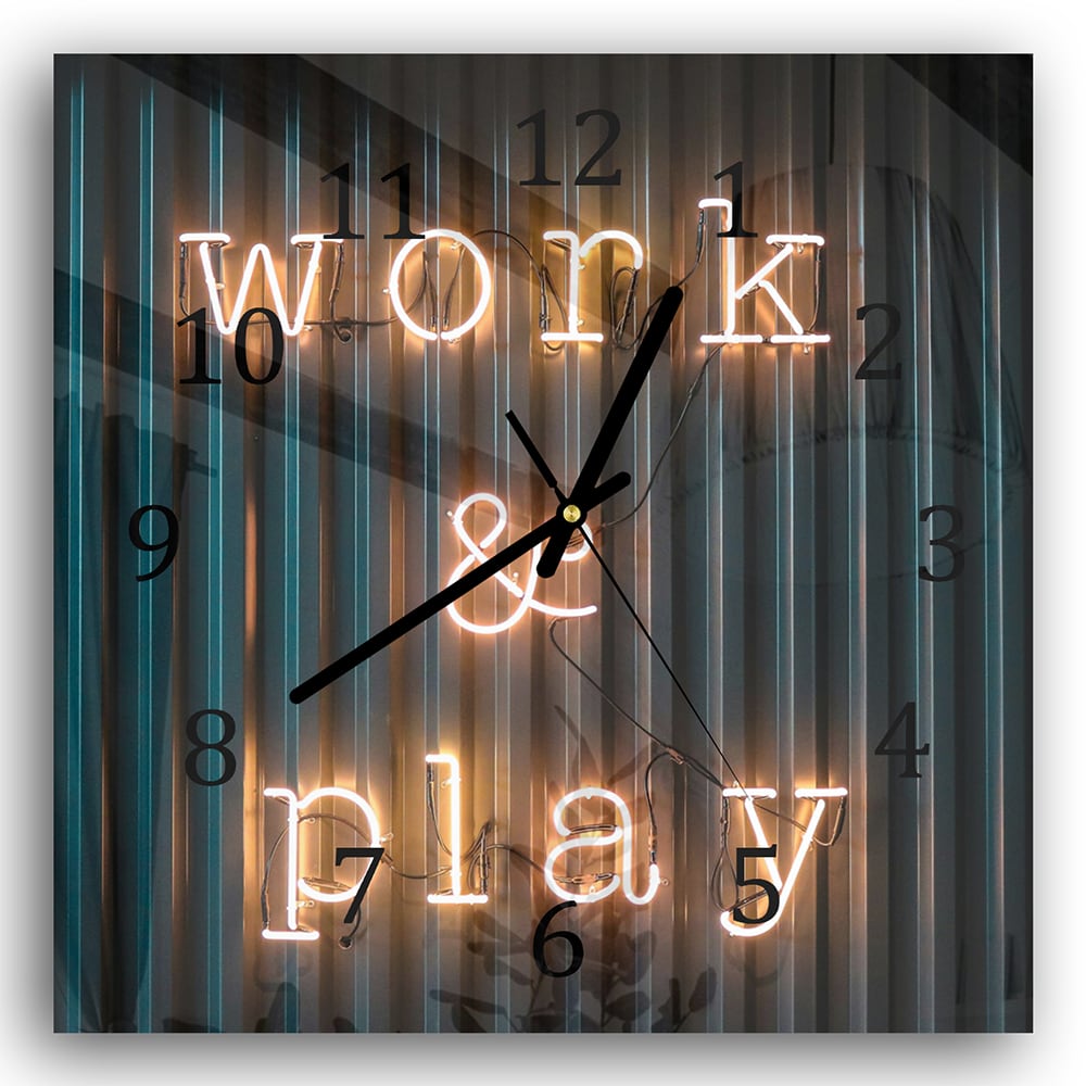 Wanduhr 30x30 - Work & Play