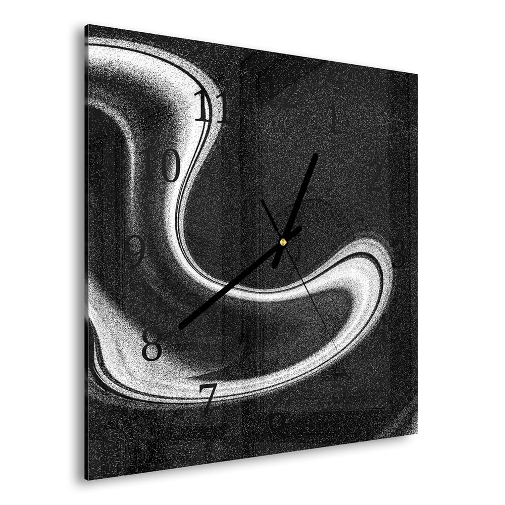 Wanduhr 30x30 - Schwarz-weiß abstrakt