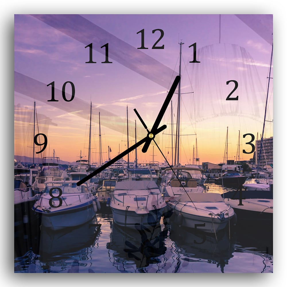 Wanduhr 30x30 - Jachthafen