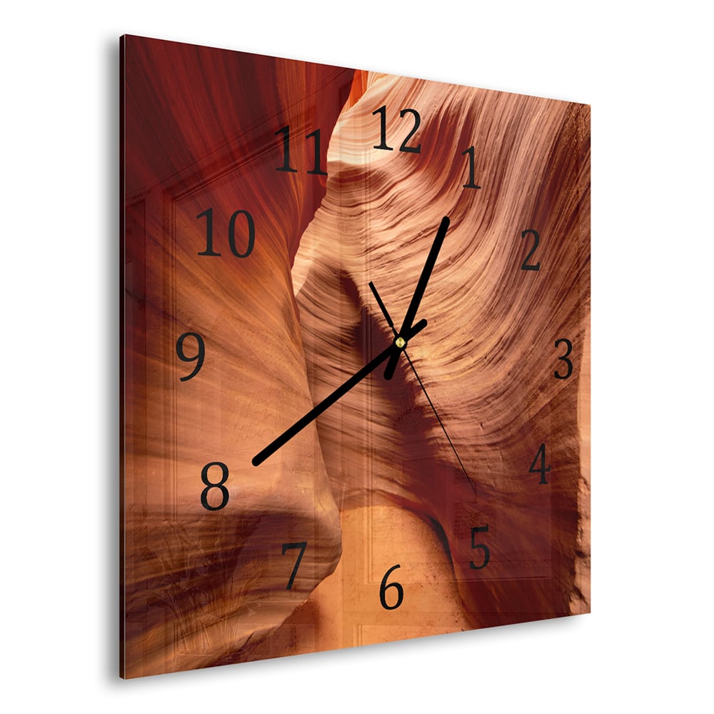 Wanduhr 30x30 - Tief in der Antelope Canyon