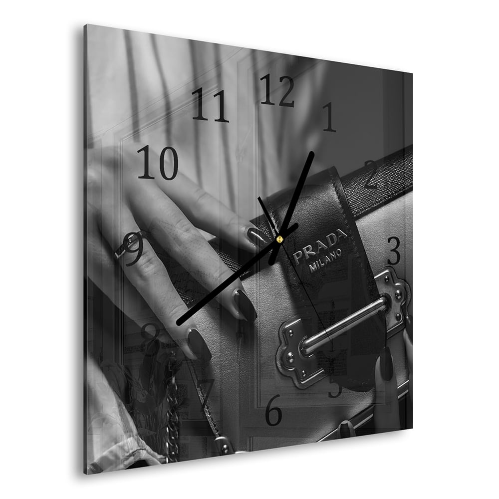 Wanduhr 30x30 - Prada-Tasche