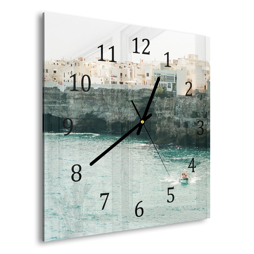 Wanduhr 30x30 - Puglia in Italien