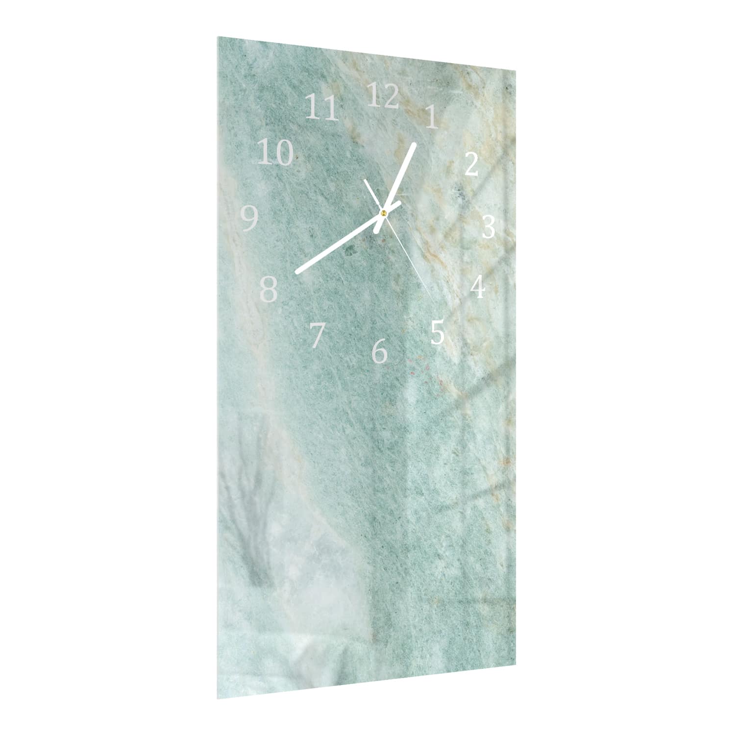 Wanduhr 30x60 - Hellgrüner Marmor