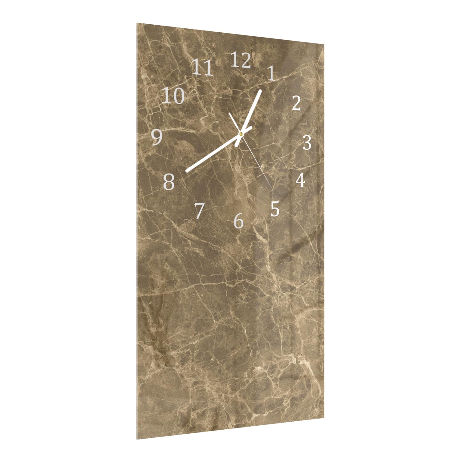 Wanduhr 30x60 - Hellbrauner Marmor