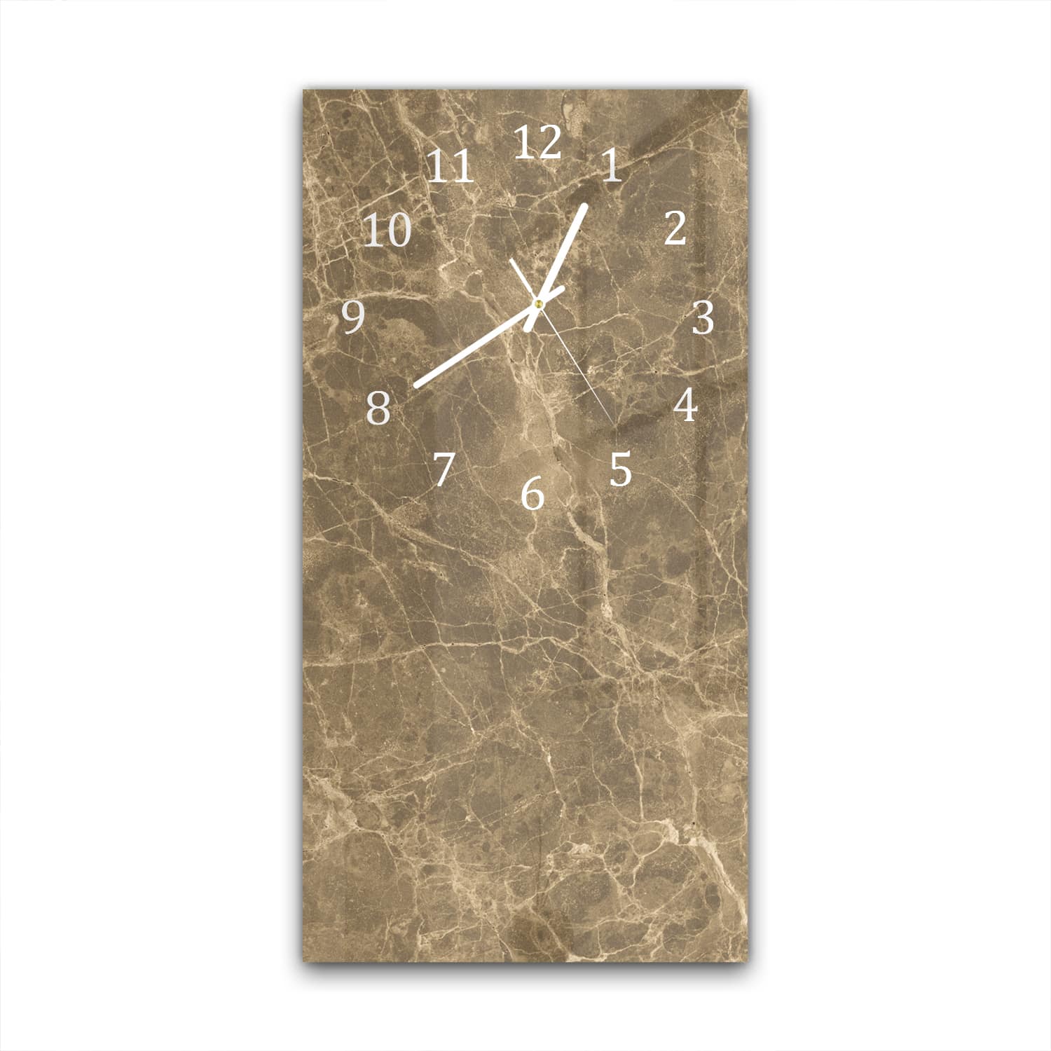 Wanduhr 30x60 - Hellbrauner Marmor