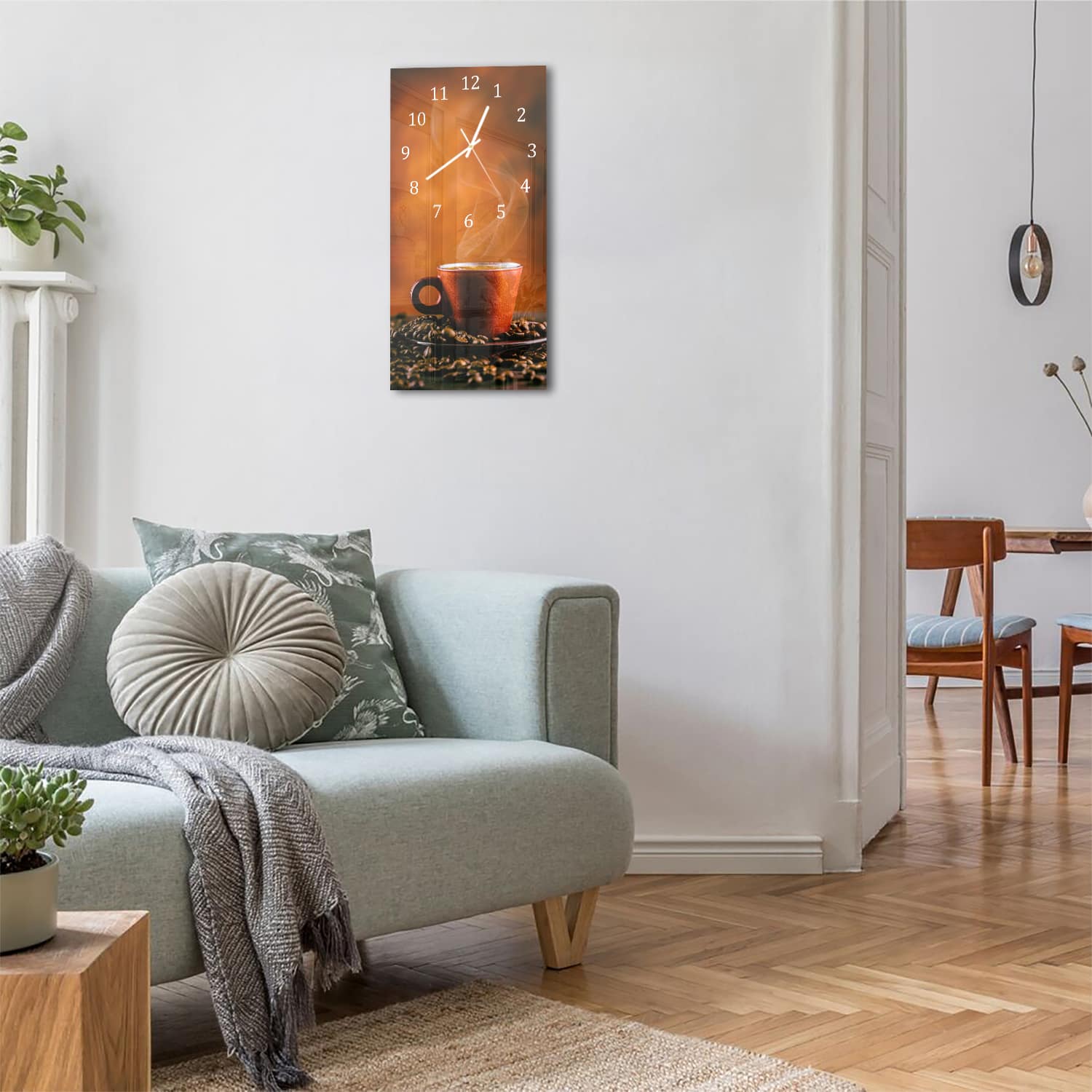 Wanduhr 30x60 - Kaffee-Aroma