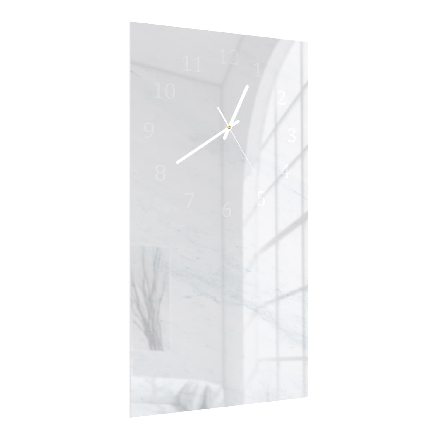 Wanduhr 30x60 - Weißer Marmor