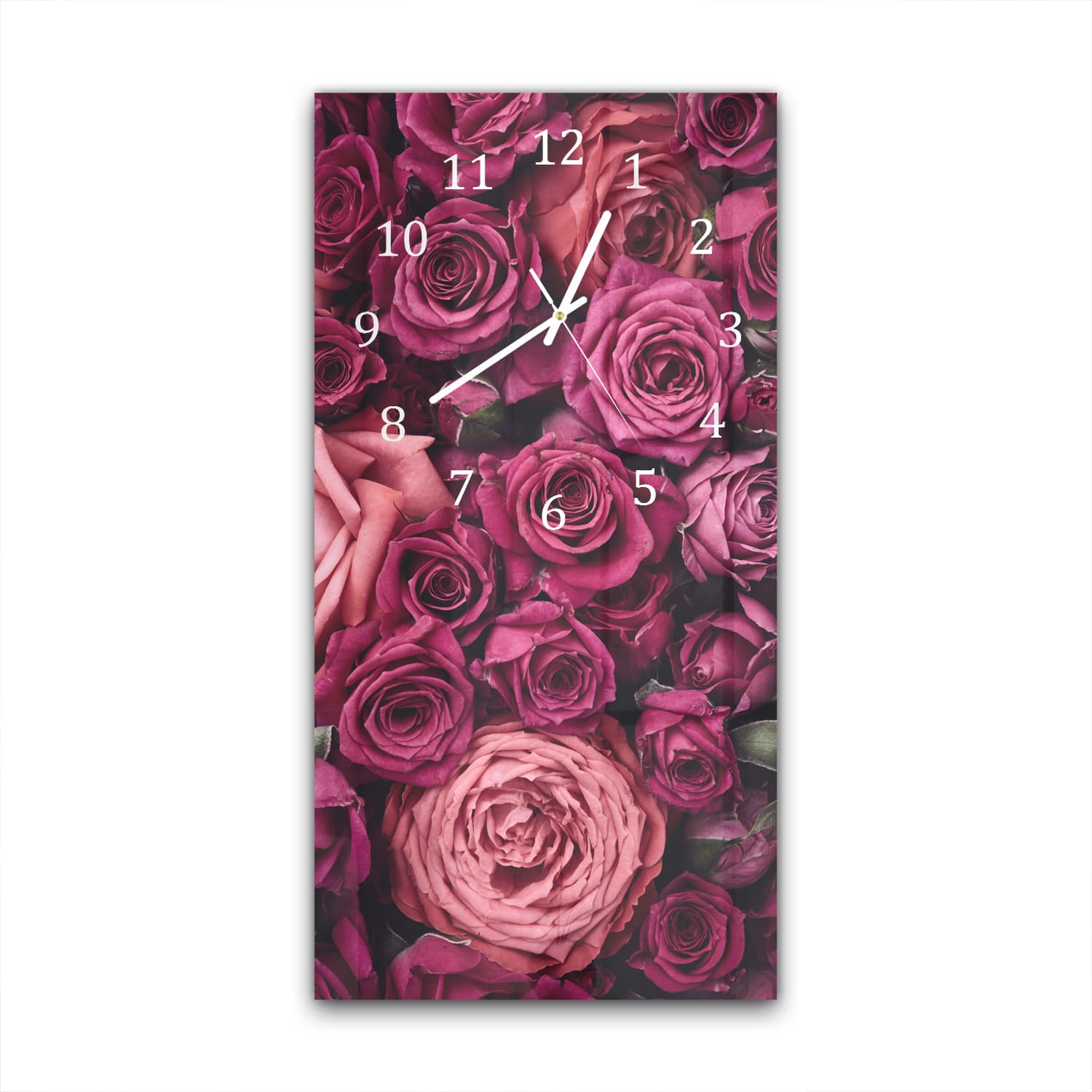 Wanduhr 30x60 - Hintergründe von Rosen
