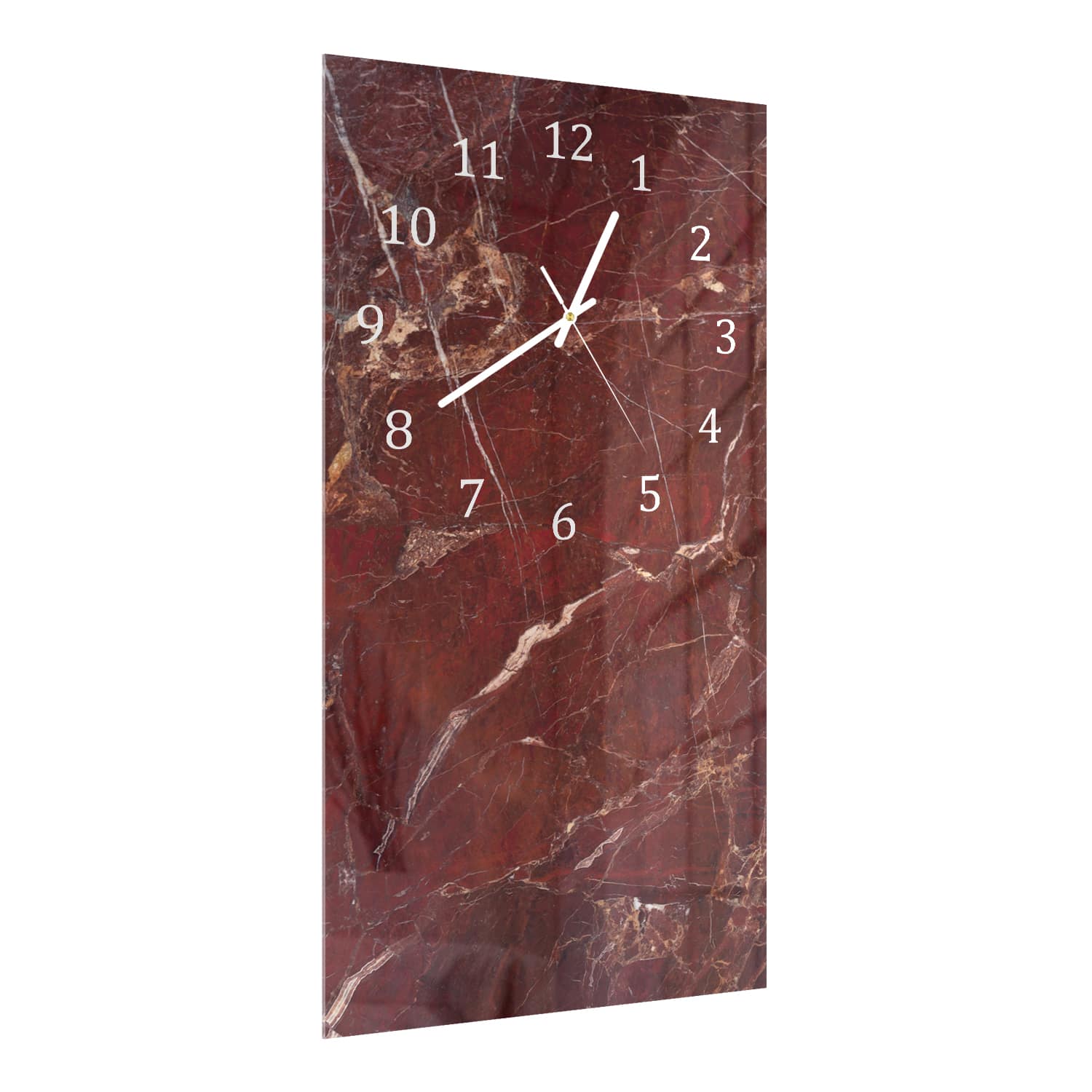 Wanduhr 30x60 - Roter Marmor