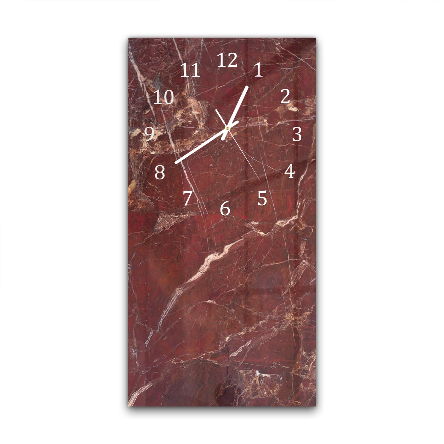 Wanduhr 30x60 - Roter Marmor