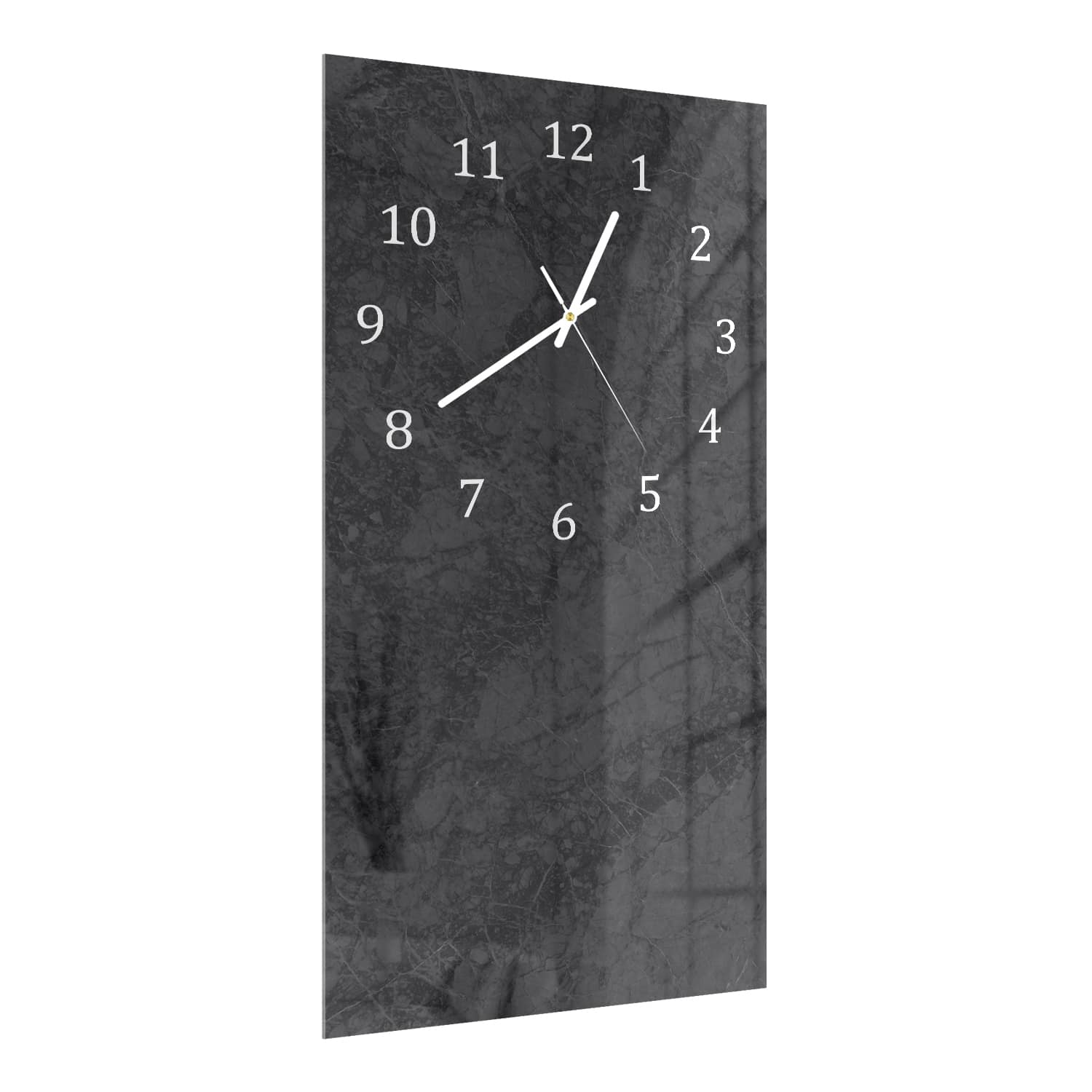 Wanduhr 30x60 - Schwarz-grauer Marmor