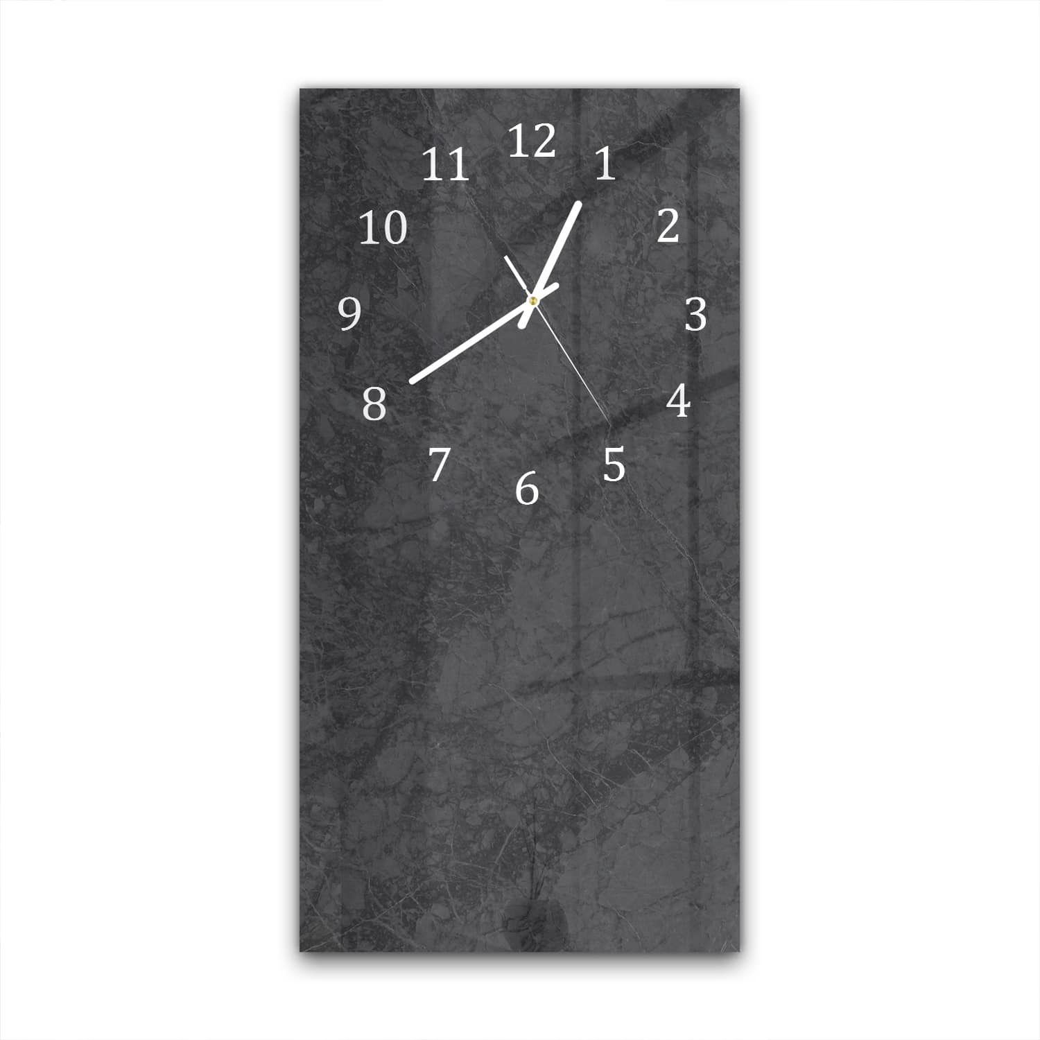 Wanduhr 30x60 - Schwarz-grauer Marmor