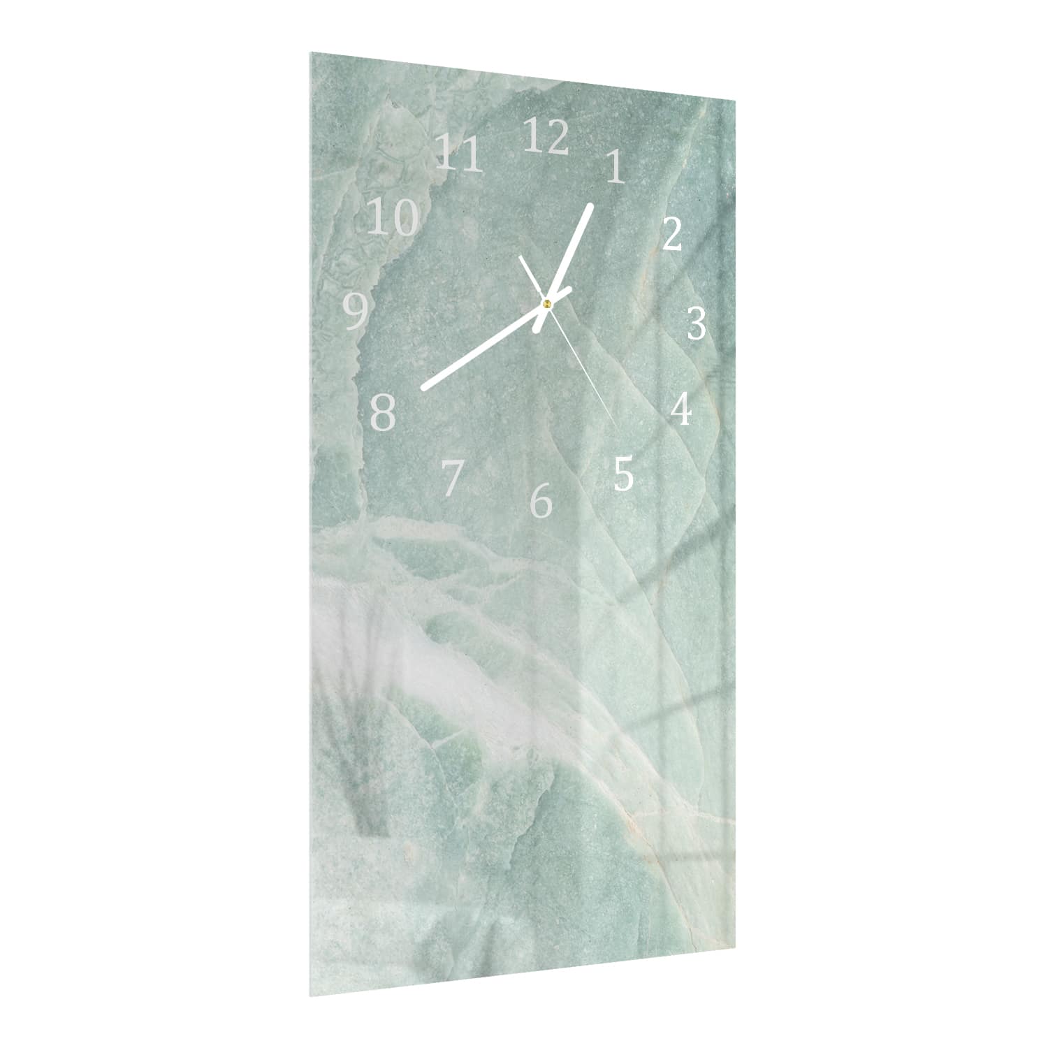Wanduhr 30x60 - Hellblauer Marmor