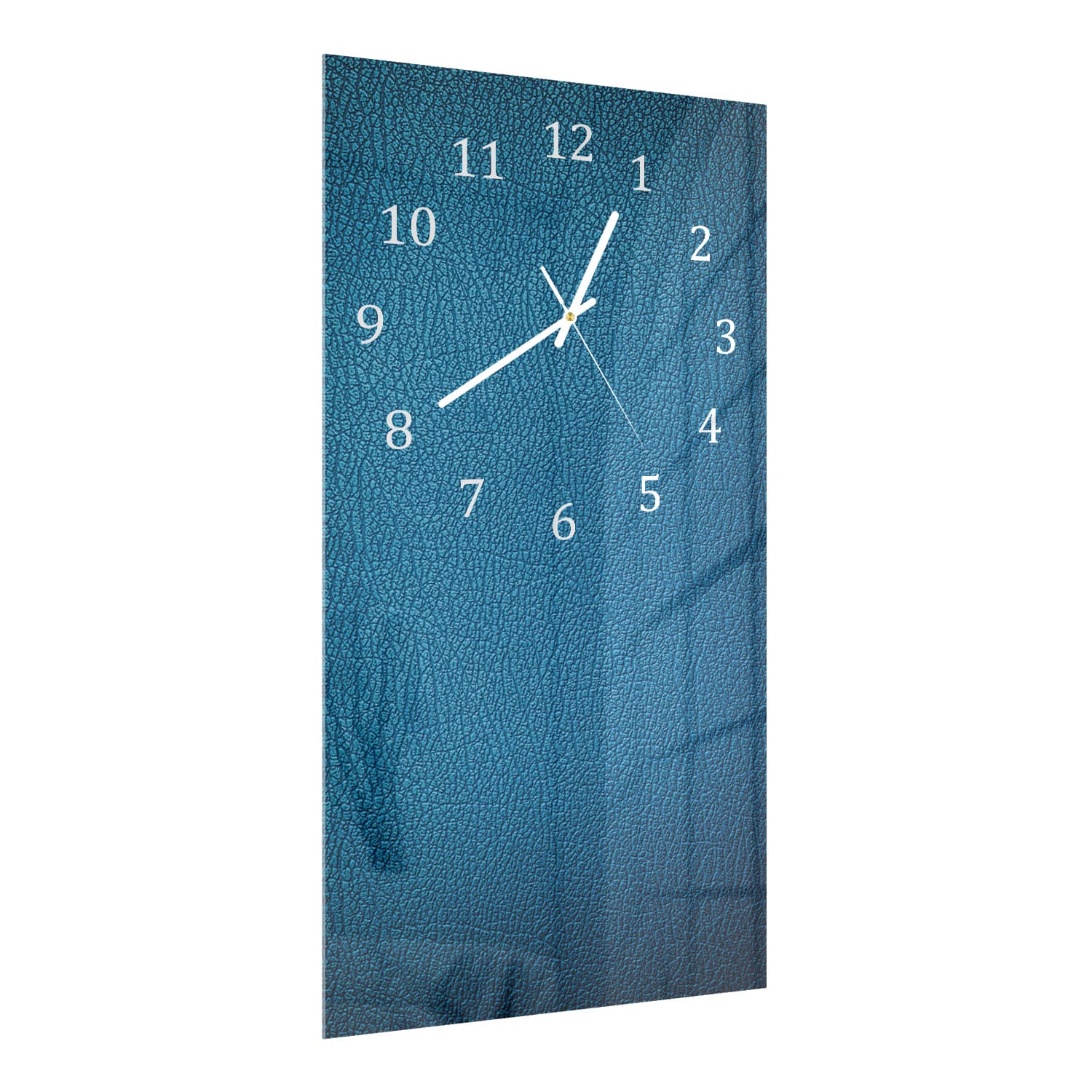 Wanduhr 30x60 - Blaues Leder