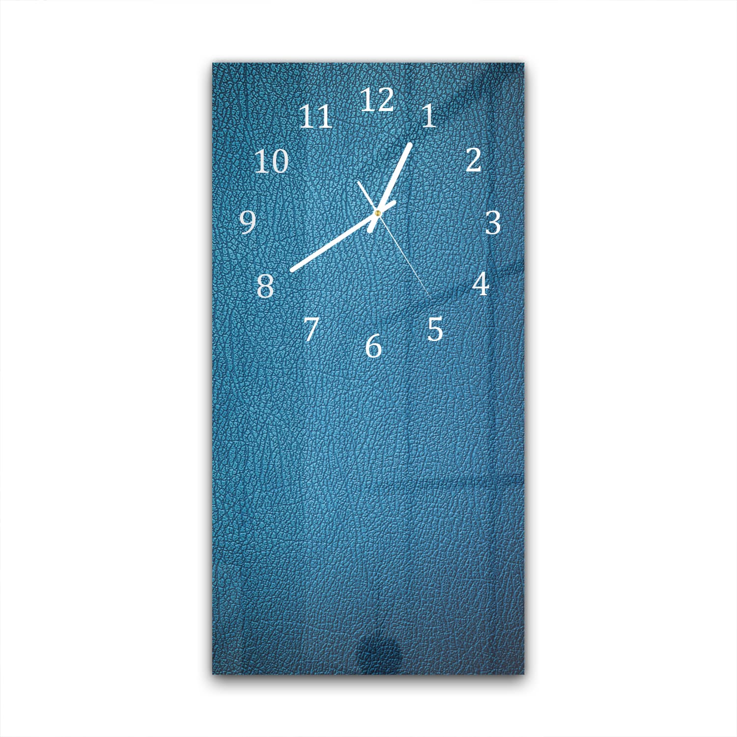 Wanduhr 30x60 - Blaues Leder