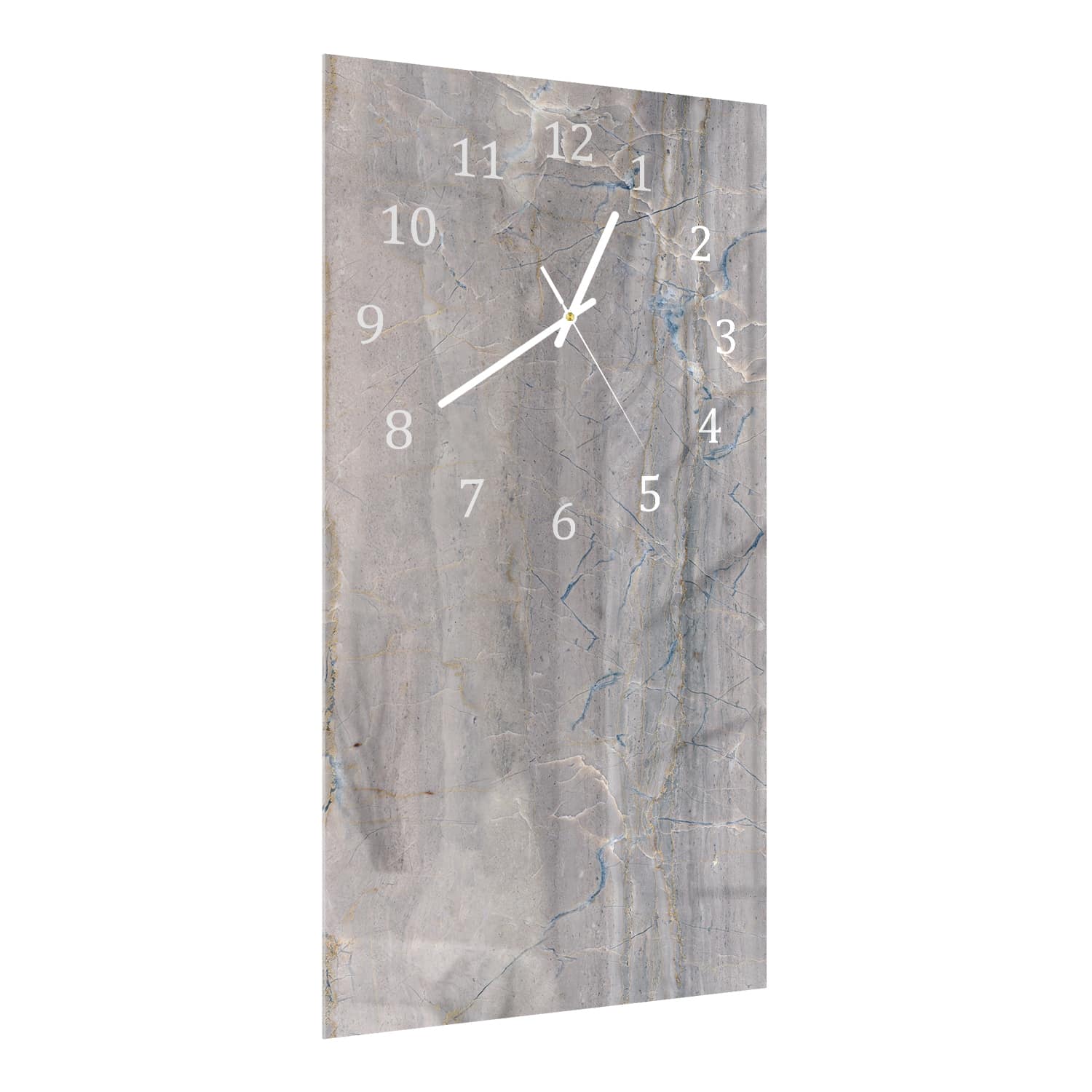 Wanduhr 30x60 - Grauer Marmor