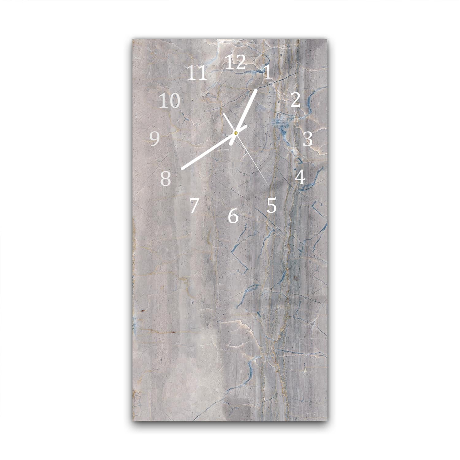Wanduhr 30x60 - Grauer Marmor