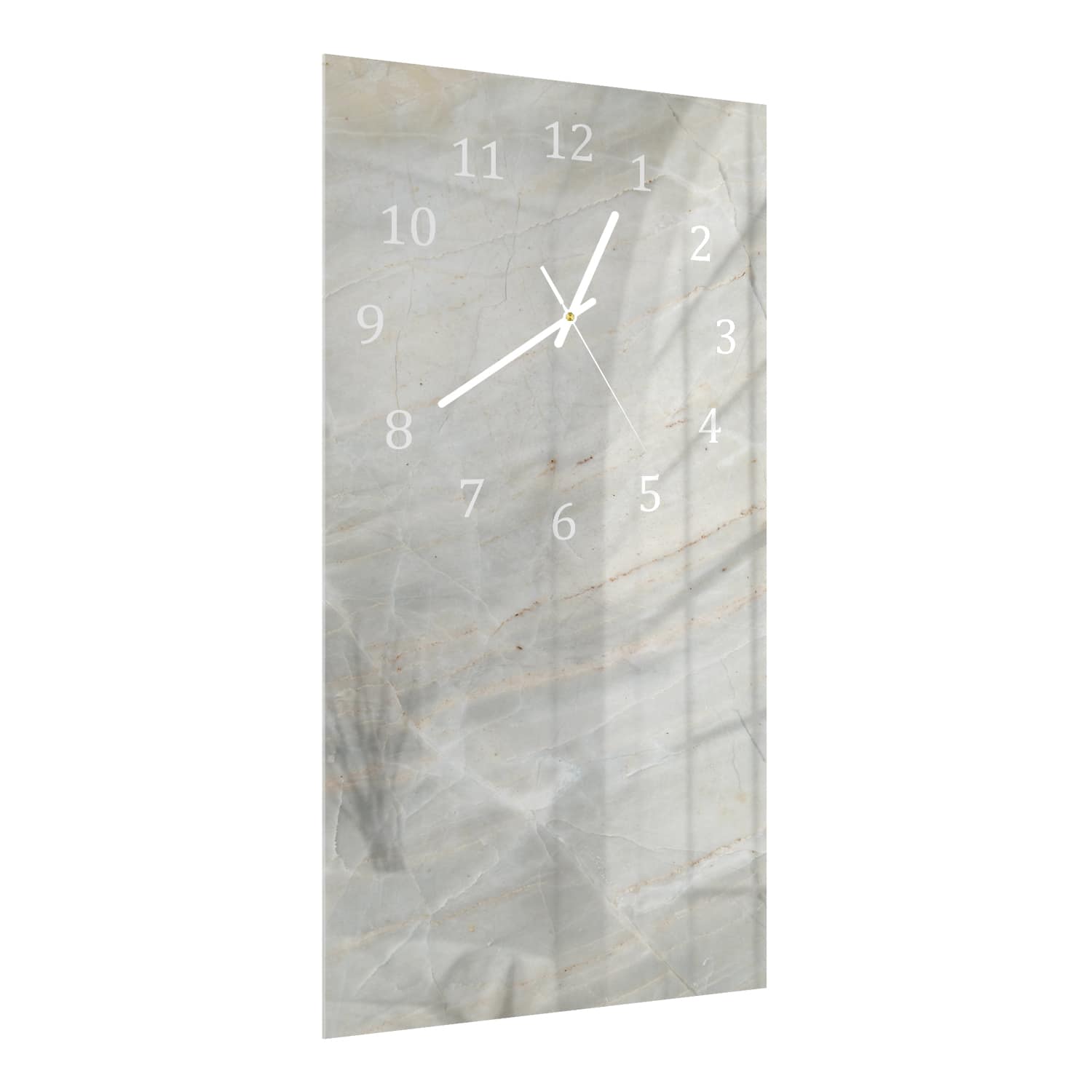 Wanduhr 30x60 - Hellgrauer Marmor