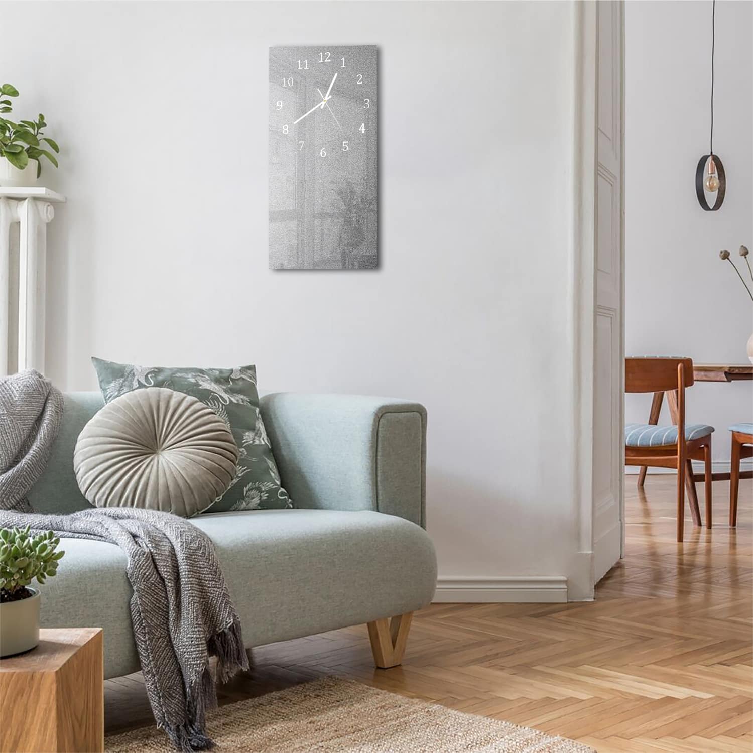 Wanduhr 30x60 - Mattes Silber