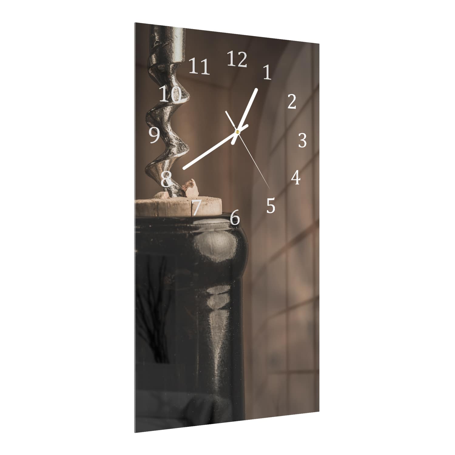 Wanduhr 30x60 - Weinflasche öffnen