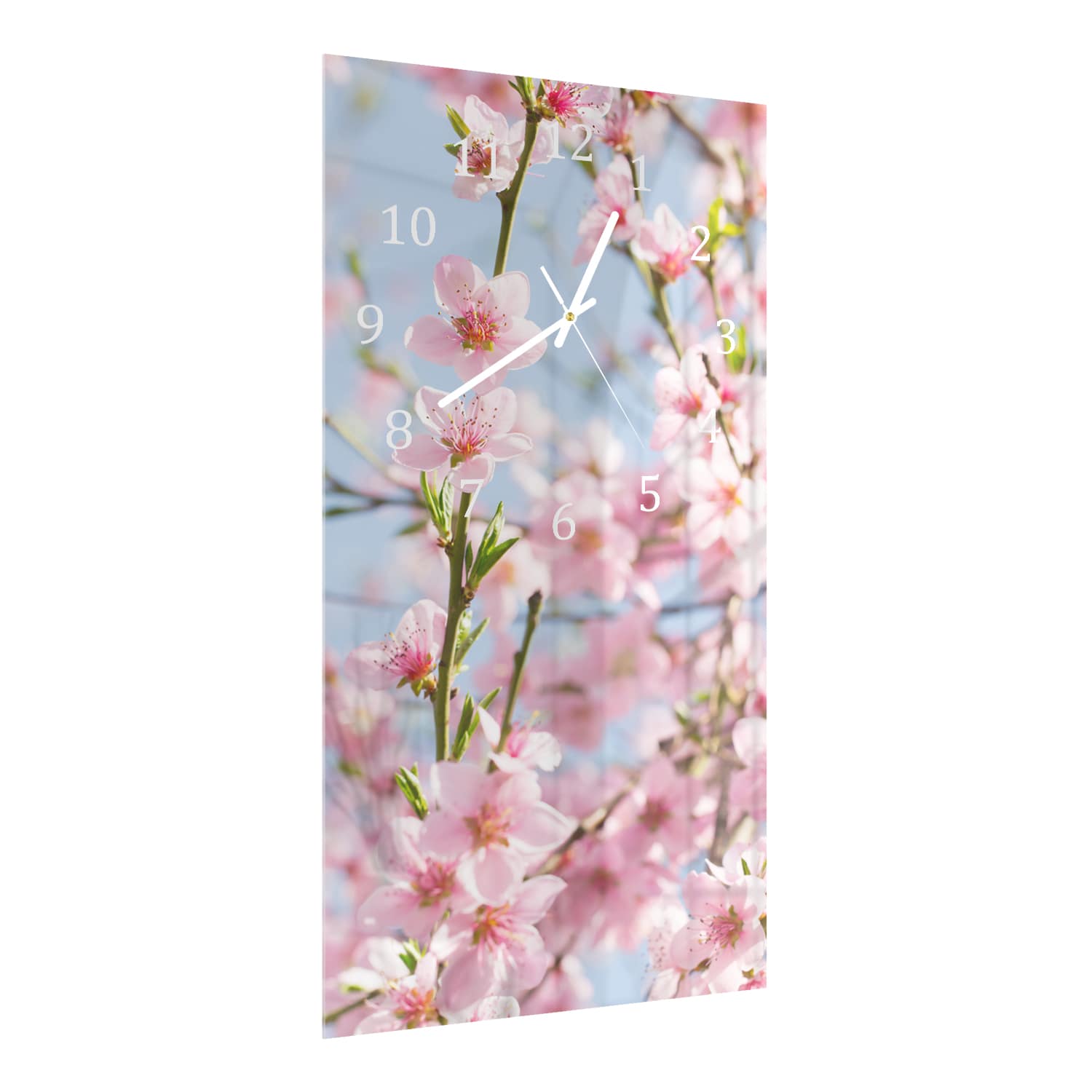 Wanduhr 30x60 - Frühlingsblüten