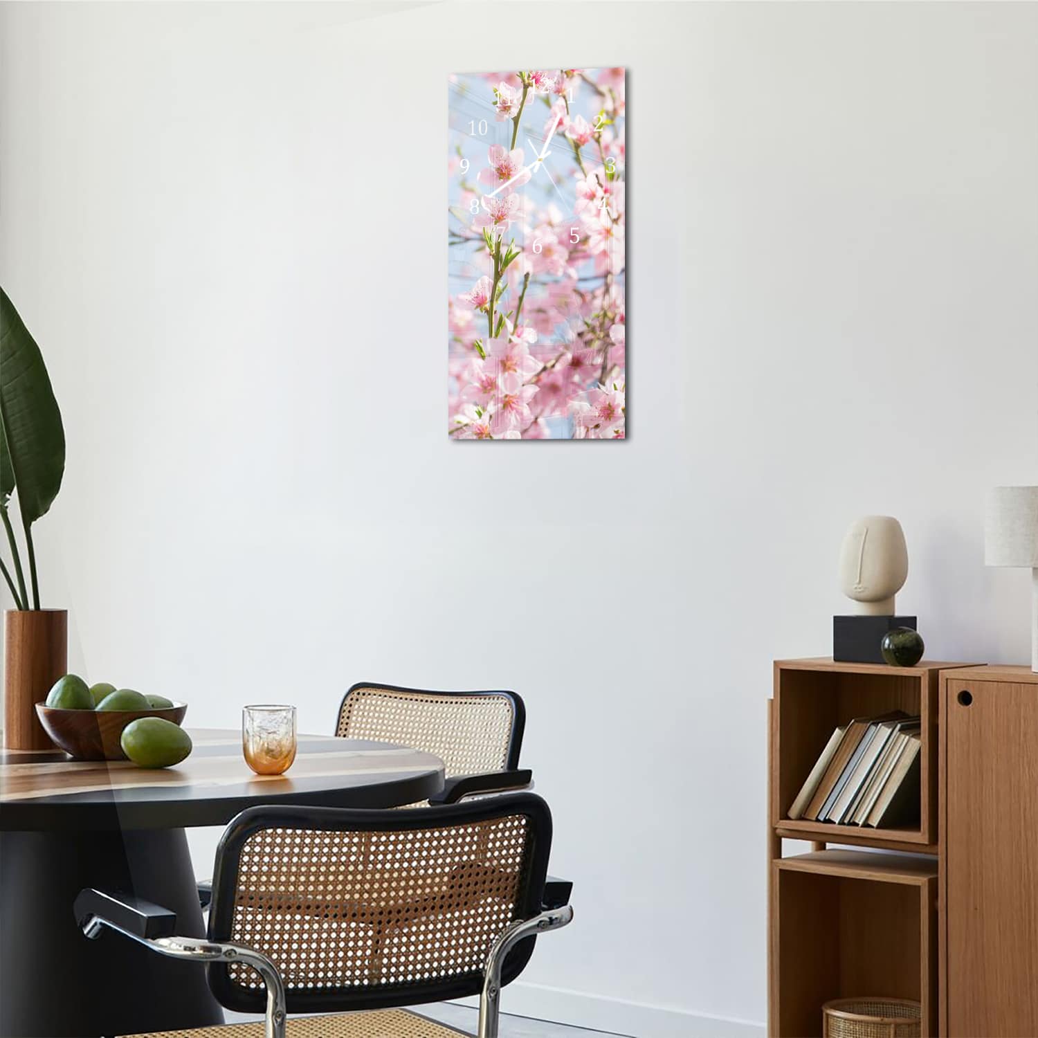 Wanduhr 30x60 - Frühlingsblüten