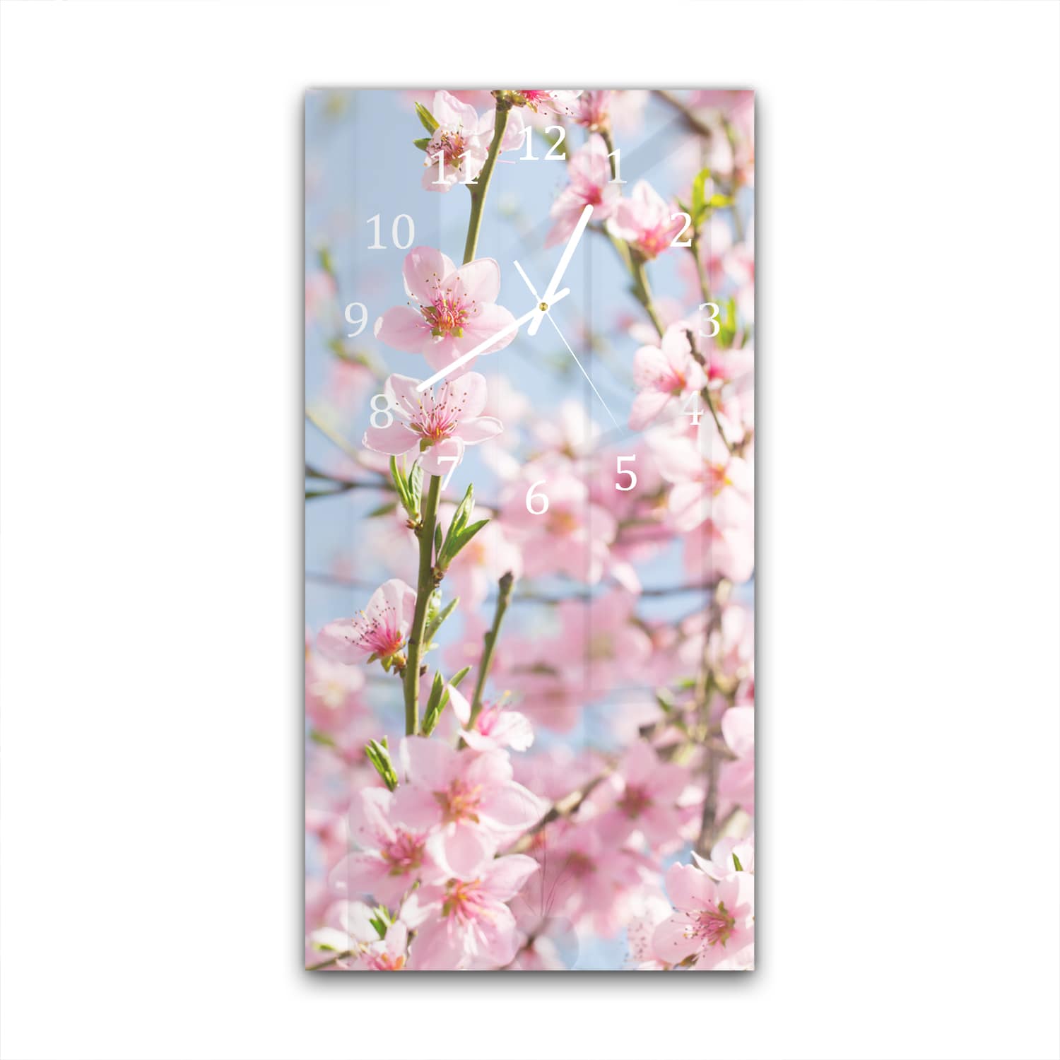 Wanduhr 30x60 - Frühlingsblüten