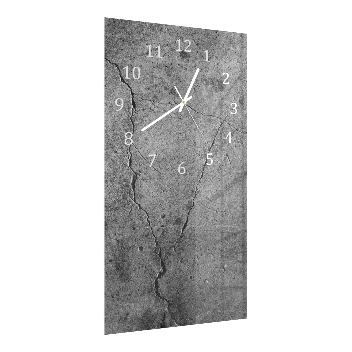 Wanduhr 30x60 - Beton mit Rissen
