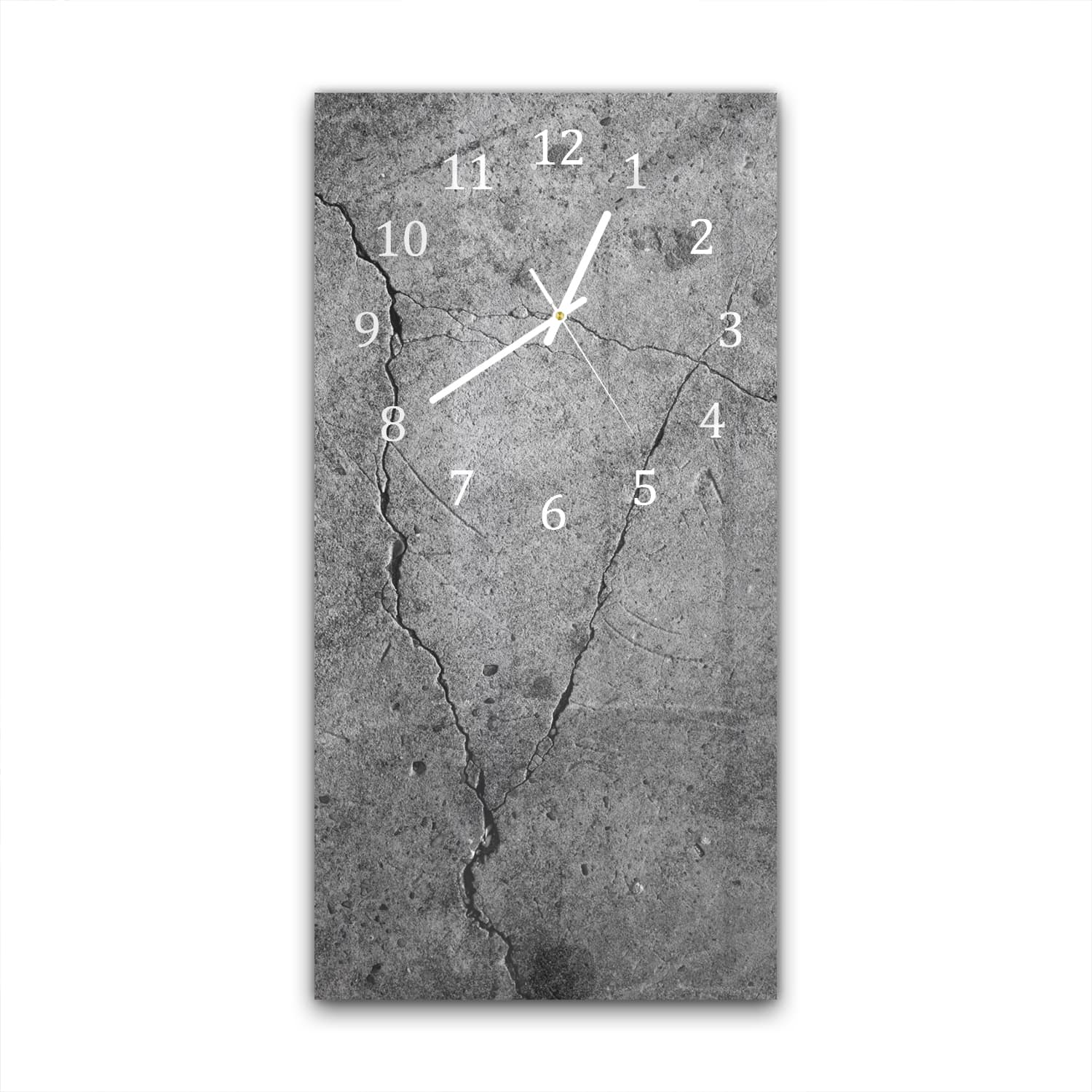 Wanduhr 30x60 - Beton mit Rissen