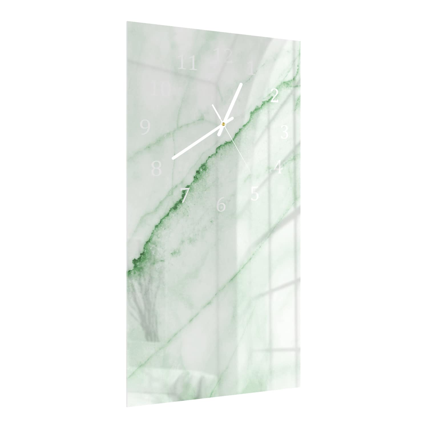 Wanduhr 30x60 - Smaragdgrüner Marmor