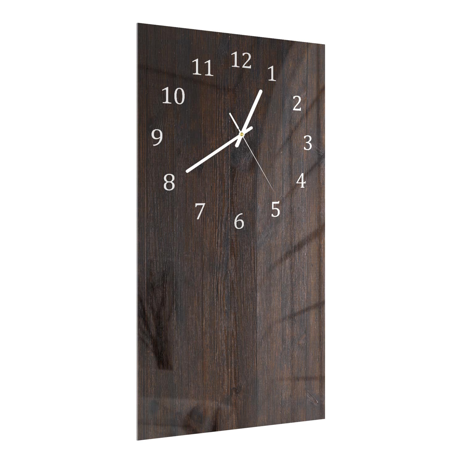 Wanduhr 30x60 - Dunkle Holztextur