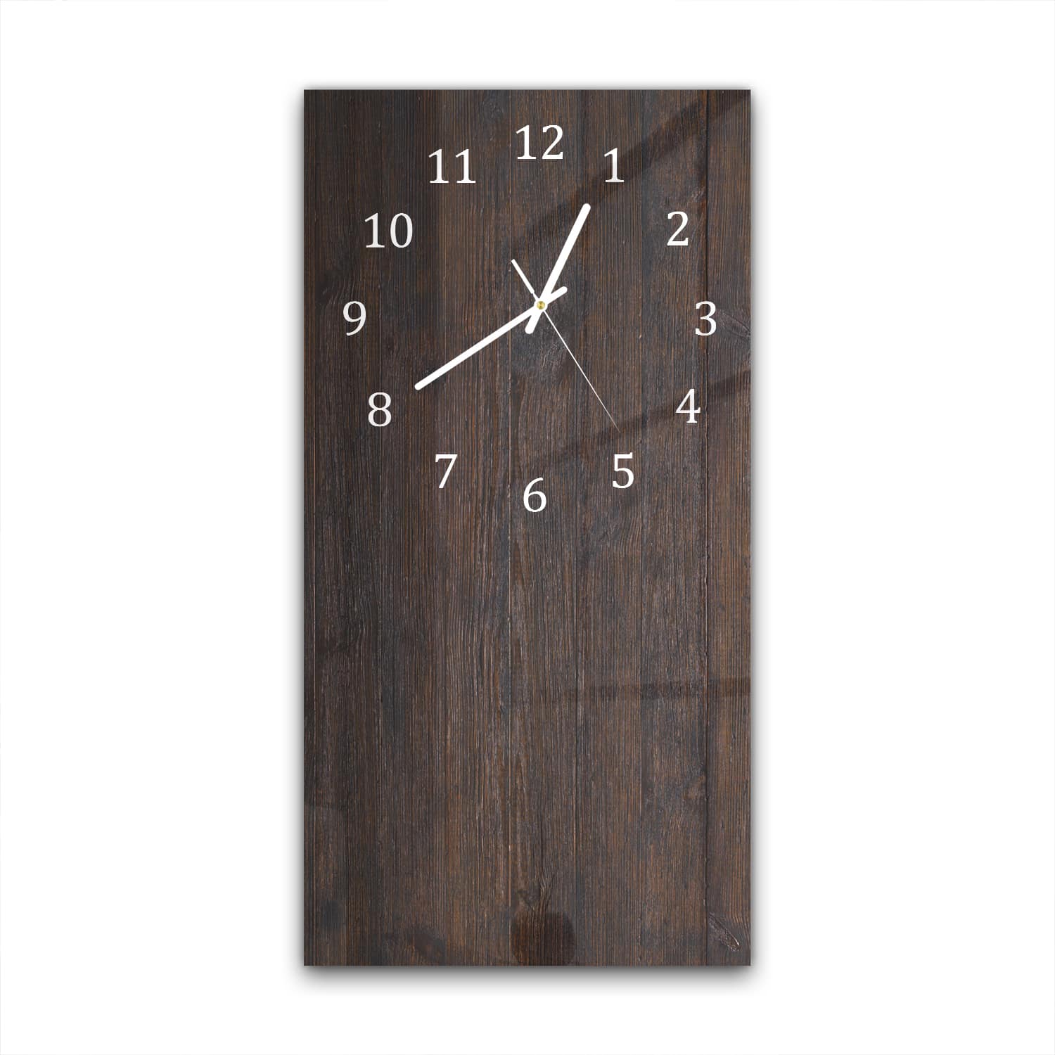 Wanduhr 30x60 - Dunkle Holztextur