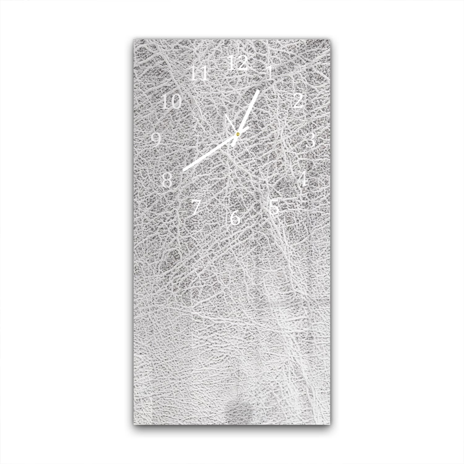 Wanduhr 30x60 - Silbernes Leder Nahaufnahme