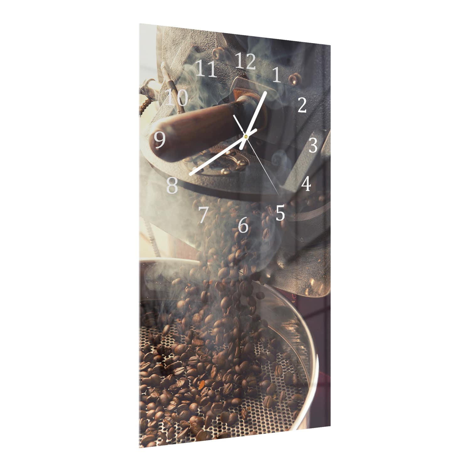 Wanduhr 30x60 - Frische Kaffeebohnen