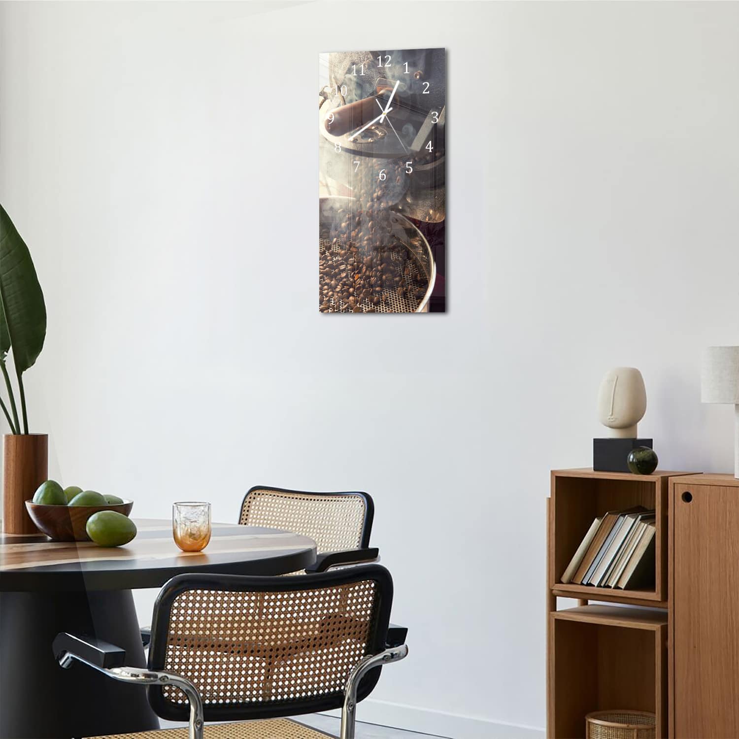 Wanduhr 30x60 - Frische Kaffeebohnen