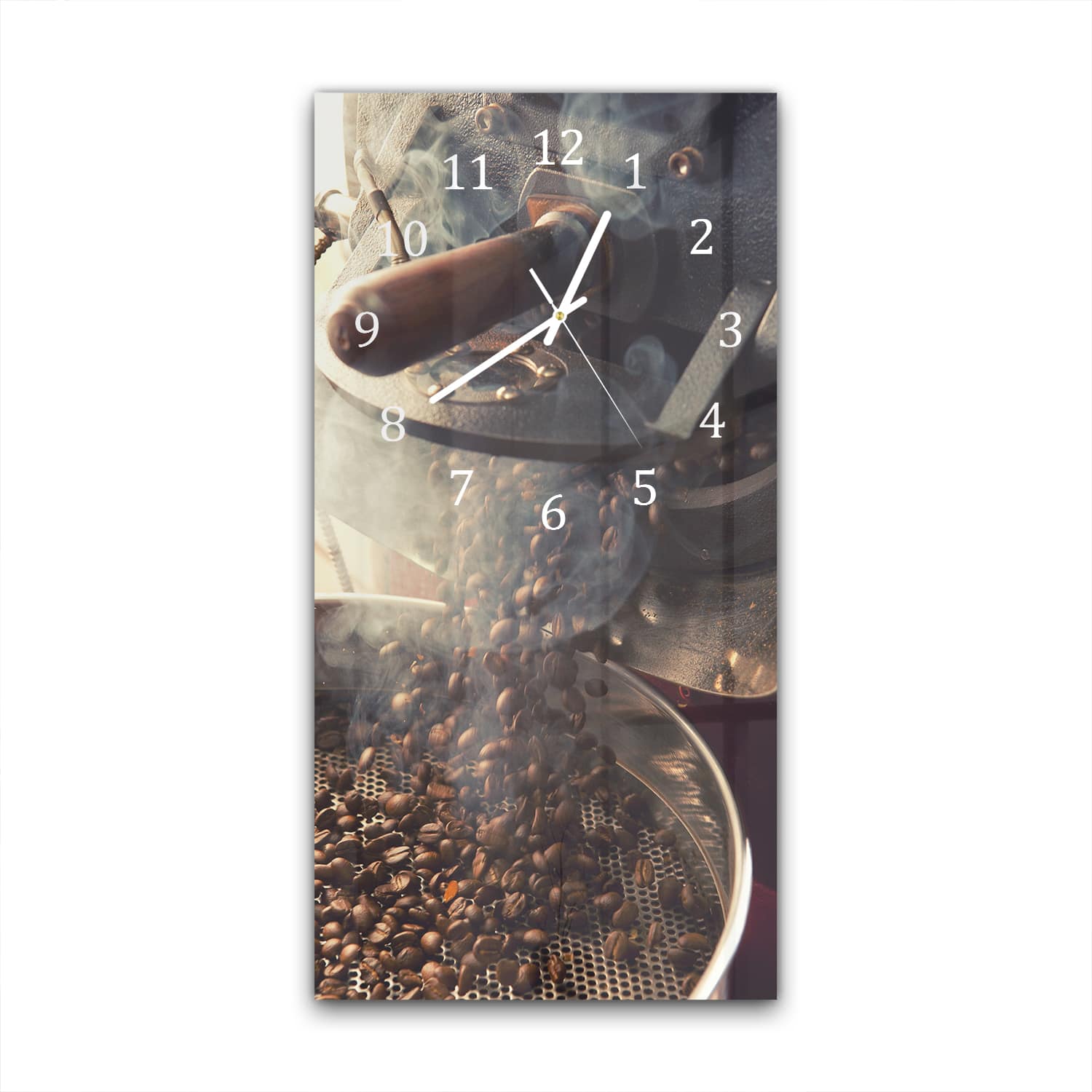Wanduhr 30x60 - Frische Kaffeebohnen