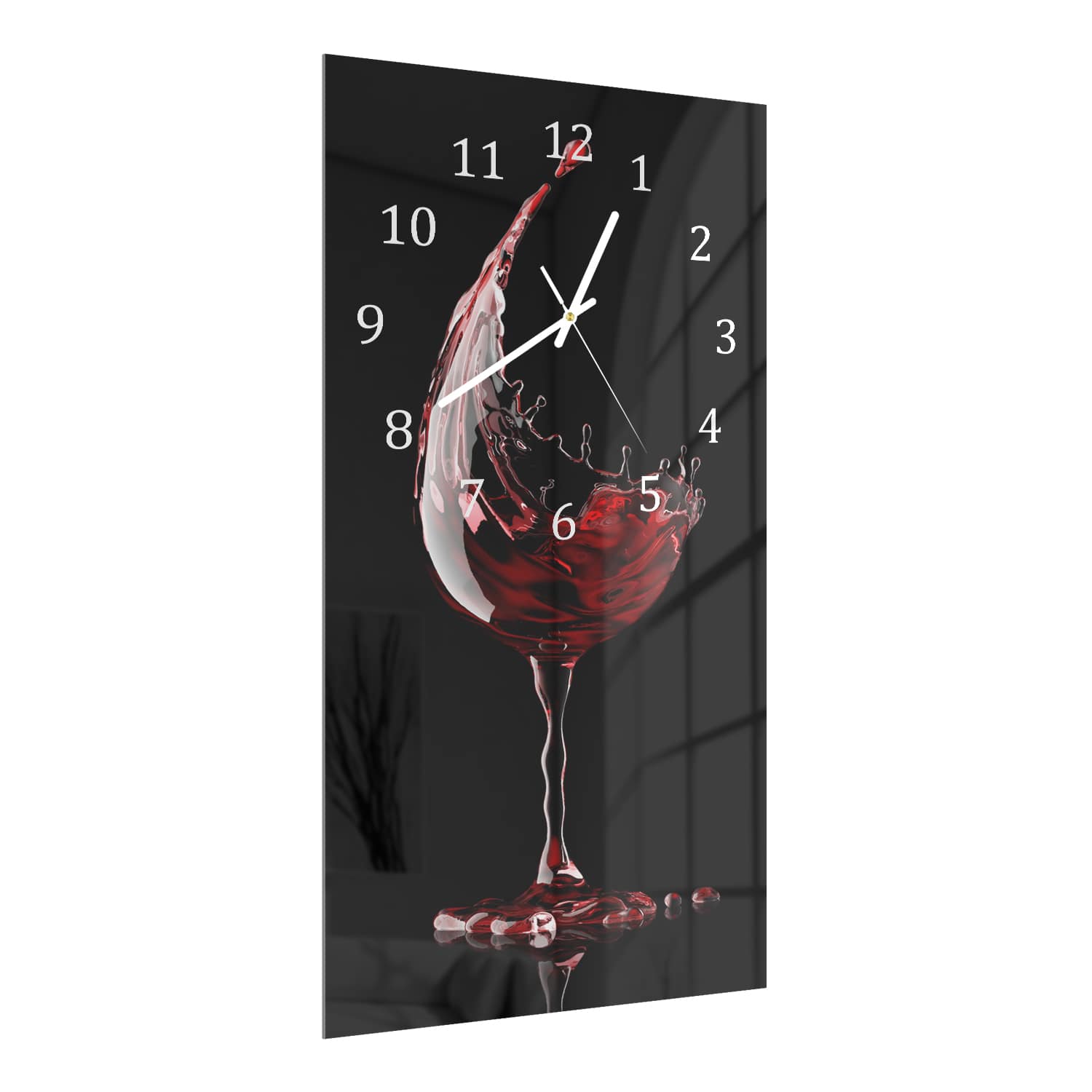 Wanduhr 30x60 - Flüssiges Weinglas